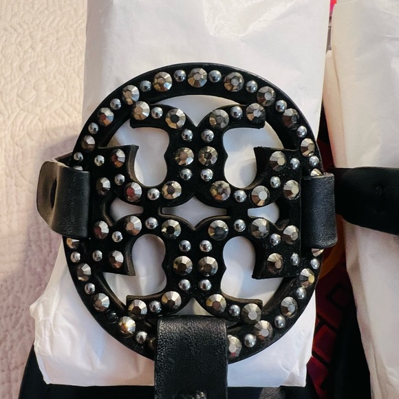 Tory Burch Embellished black miller size 9.5 EUC - Picture 4 of 8